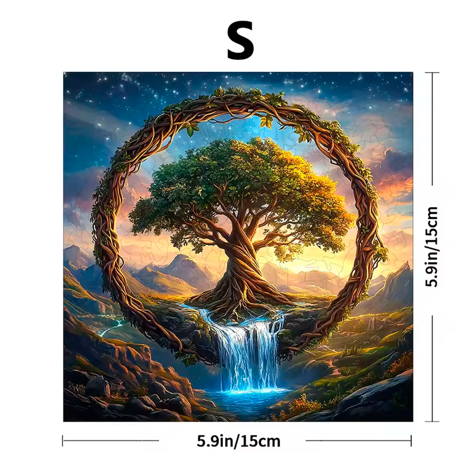 Quebra-Cabeça de Madeira da Árvore da Vida com Peças em Formato de Animais (+7)