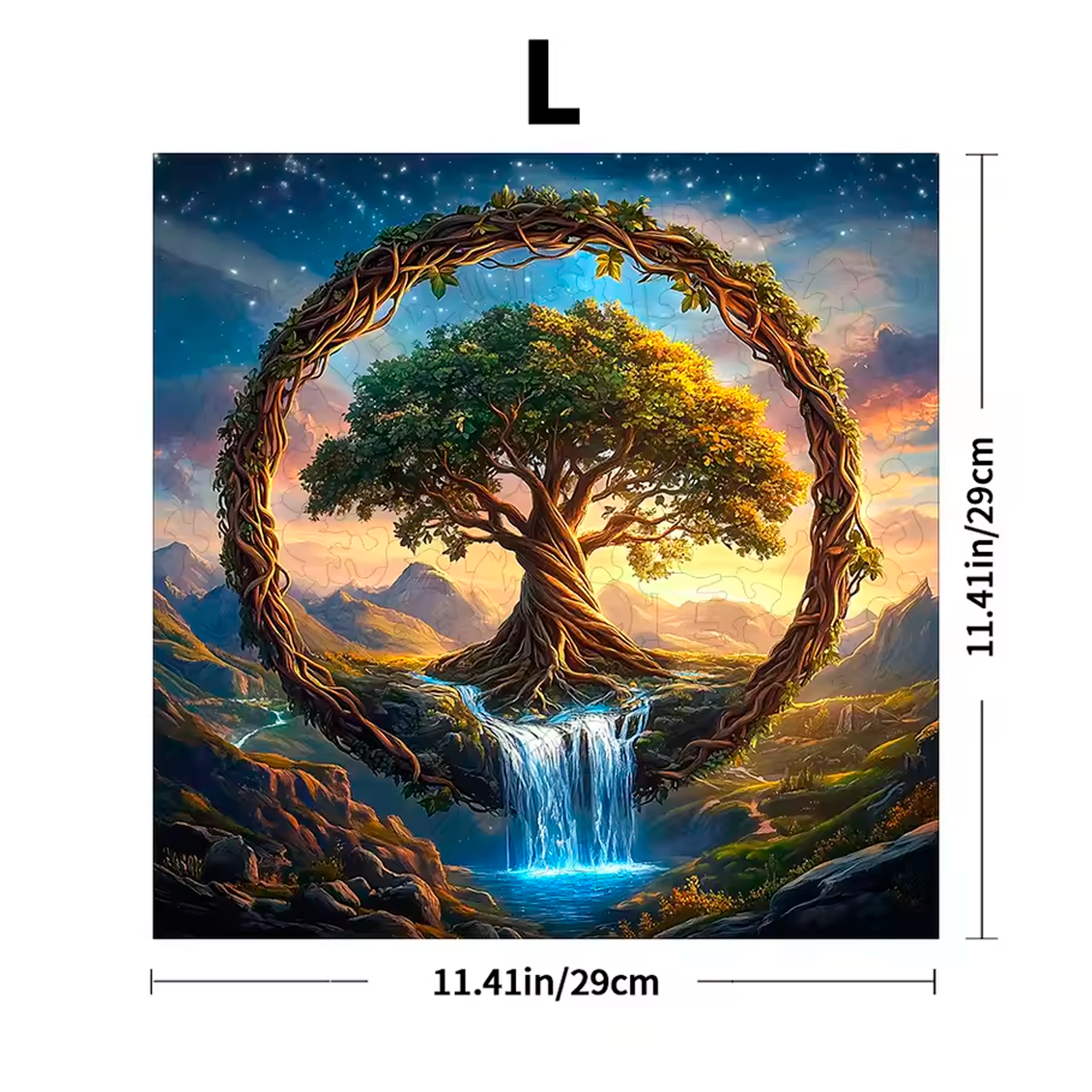 Quebra-Cabeça de Madeira da Árvore da Vida com Peças em Formato de Animais (+7)