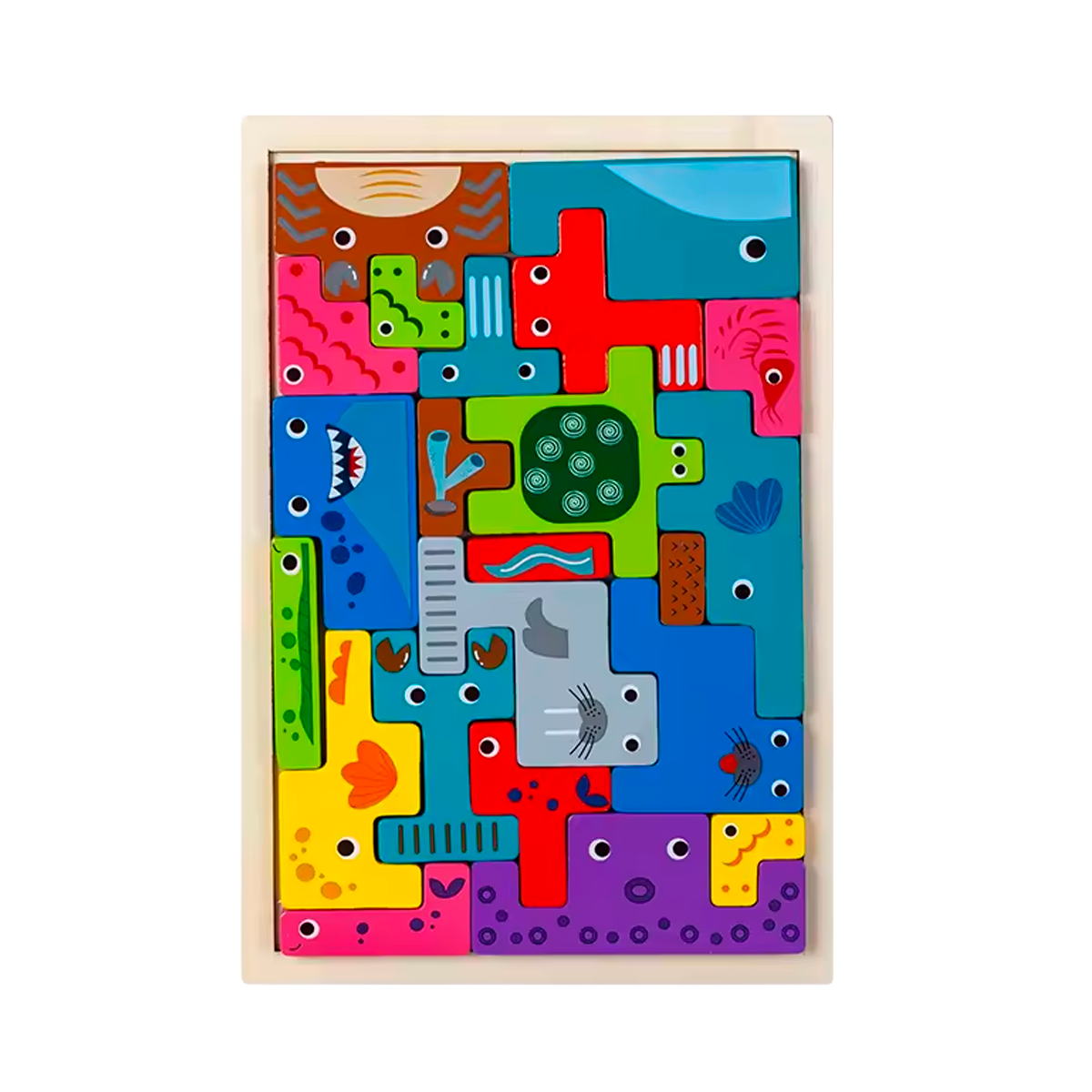 Quebra-cabeça Montessori de Madeira com Animais (+3)