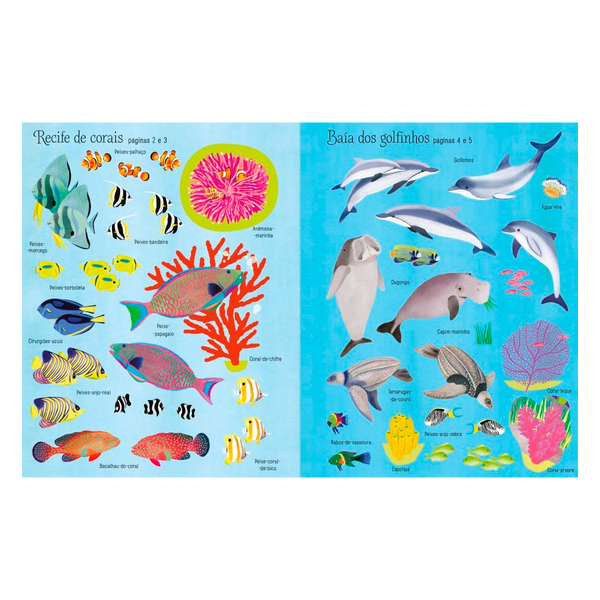 Livro de Recife de Coral com 170 Adesivos (+3) - BIOWEB Brasil