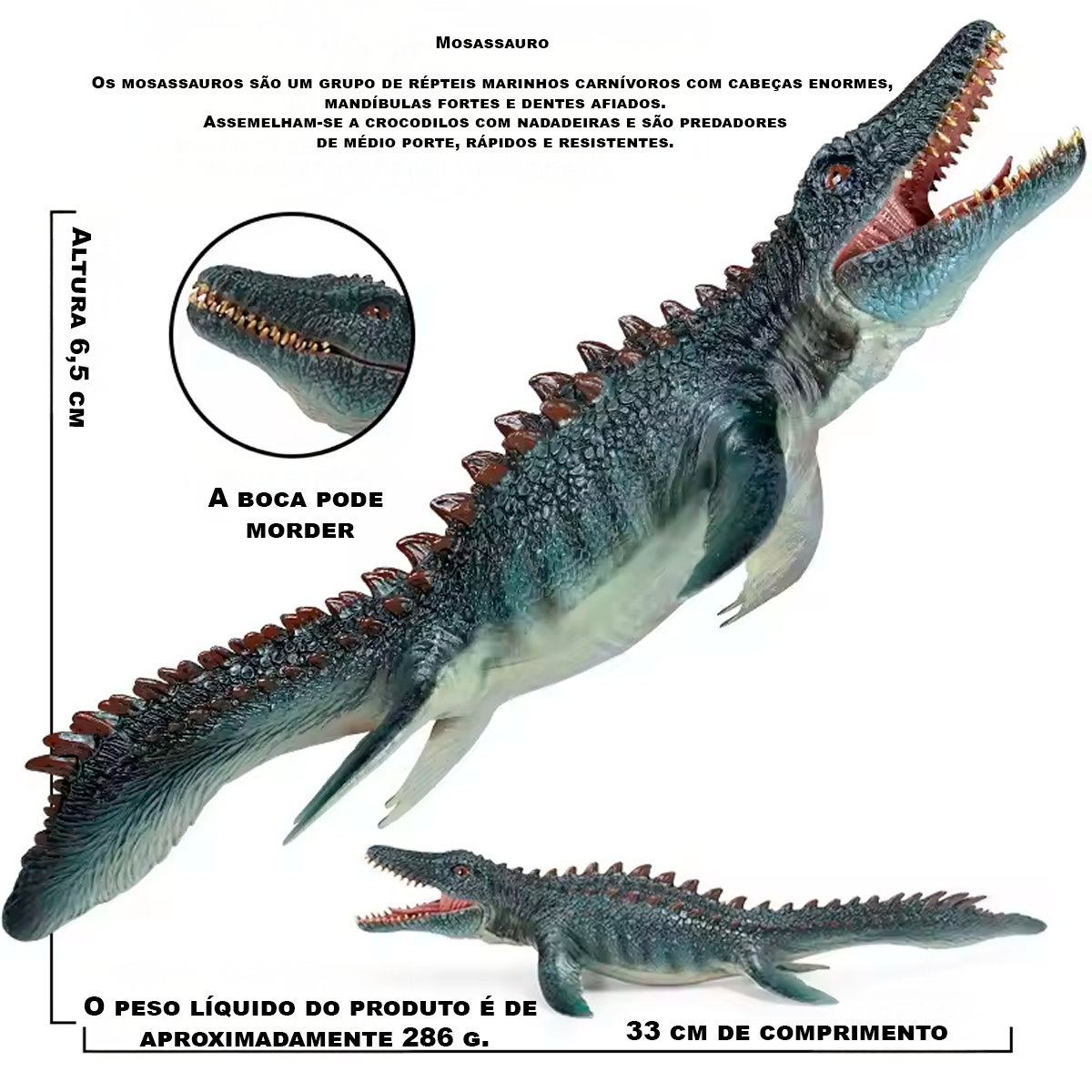 Simulação de Dinossauro Marinho Mosassauro (+14)