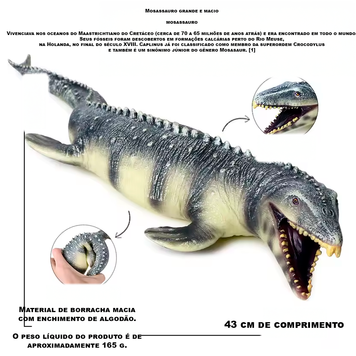 Simulação de Dinossauro Marinho Mosassauro (+14)