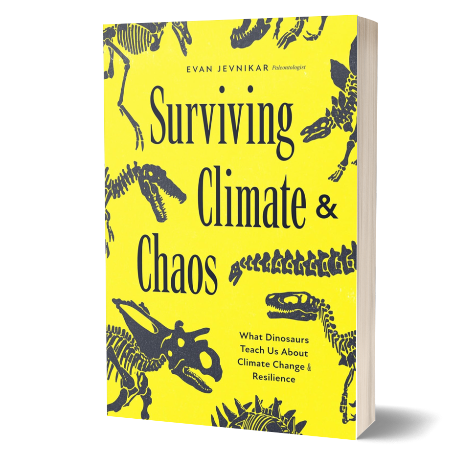 Surviving Climate and Chaos: What What Dinosaurs Teach Us About Survival What if dinosaurs could help us prepare for the future? In Surviving Climate and Chaos, paleontologist and science communicator Evan Jevnikar reveals how the prehistoric past holds critical lessons for understanding modern climate change, extinction, and survival.  #1 New Release in Biology of Fossils, Biology of Dinosaurs, Evolution, and Paleontology  Dinosaurs weren’t just ancient curiosities—they were vital parts of ancient ecosyste