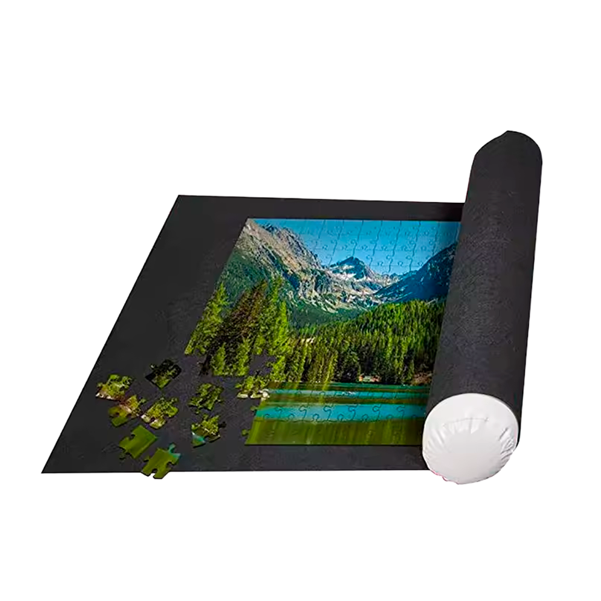 Tapete de Feltro para Quebra-Cabeça Portátil com Rolo e Almofada para até 1500 Peças (Apenas Tapete)