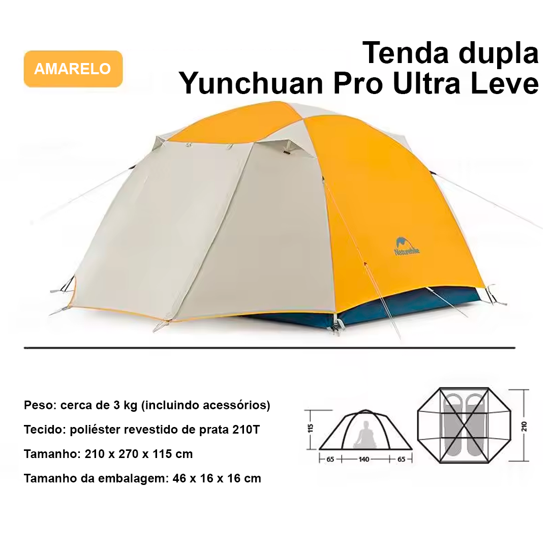 Tenda Dome Ultraleve para 2 Pessoas Pro Caminhadas ao Ar Livre Camada Dupla Impermeável Leve