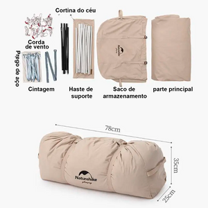Tenda Naturehike Extend 4.8 Algodão Tipo A com Beiral Externo