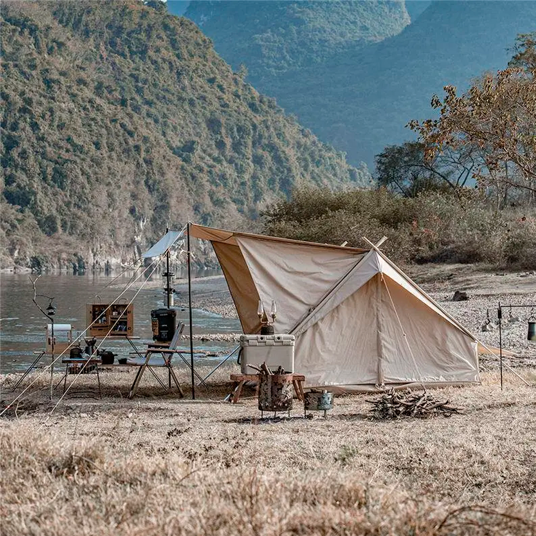 Tenda Naturehike Extend 4.8 Algodão Tipo A com Beiral Externo