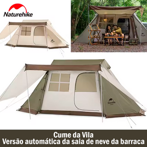 Tenda Naturehike Village 5.0 Ridge com saia de neve, automática, portátil, à prova d'água e reforçada para camping e caminhadas