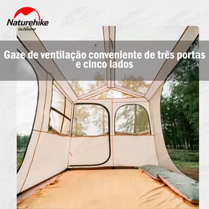 Tenda Naturehike Village 5.0 Ridge com saia de neve, automática, portátil, à prova d'água e reforçada para camping e caminhadas