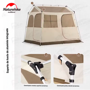Tenda Naturehike Village 5.0 Ridge com saia de neve, automática, portátil, à prova d'água e reforçada para camping e caminhadas
