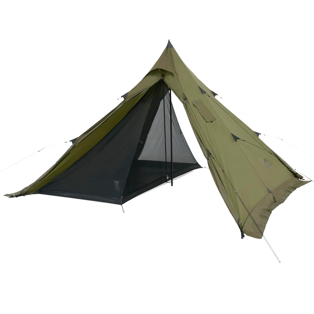 Tenda Ranch Fire Pyramid com Chaminé, Tenda Tipi para 4 Estações, 2 a 4 Pessoas, à Prova d'água, Acampamento ao ar Livre