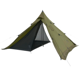 Tenda Ranch Fire Pyramid com Chaminé, Tenda Tipi para 4 Estações, 2 a 4 Pessoas, à Prova d'água, Acampamento ao ar Livre