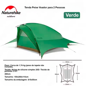 Tenda Ultraleve Naturehike 20D Nylon À Prova D 'Água 2 Pessoas 4 Estações Camping Trekking Portátil