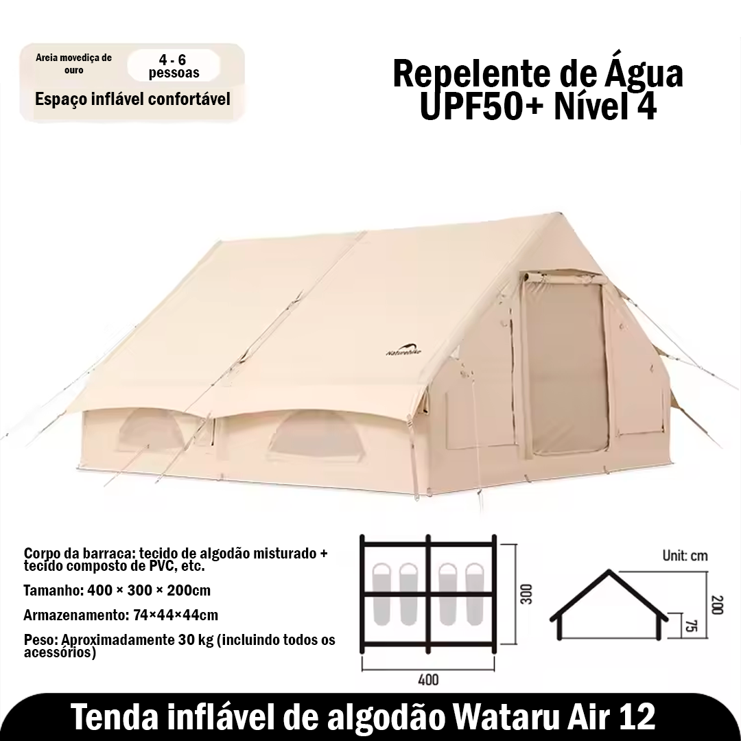Tenda de Campanha Naturehike Air6.3 Air12.0 Inflável de Algodão Grosso