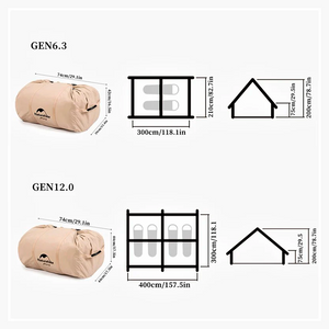 Tenda de Campanha Naturehike Air6.3 Air12.0 Inflável de Algodão Grosso