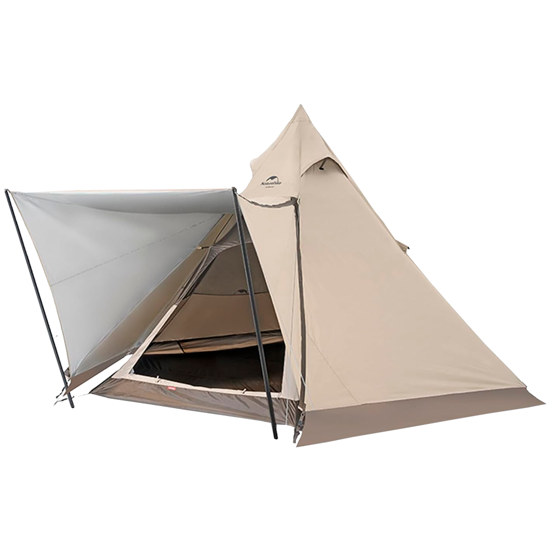 Tenda de Campanha Naturehike Hexagonal Pyramid com Faldão para 4-6 Pessoas