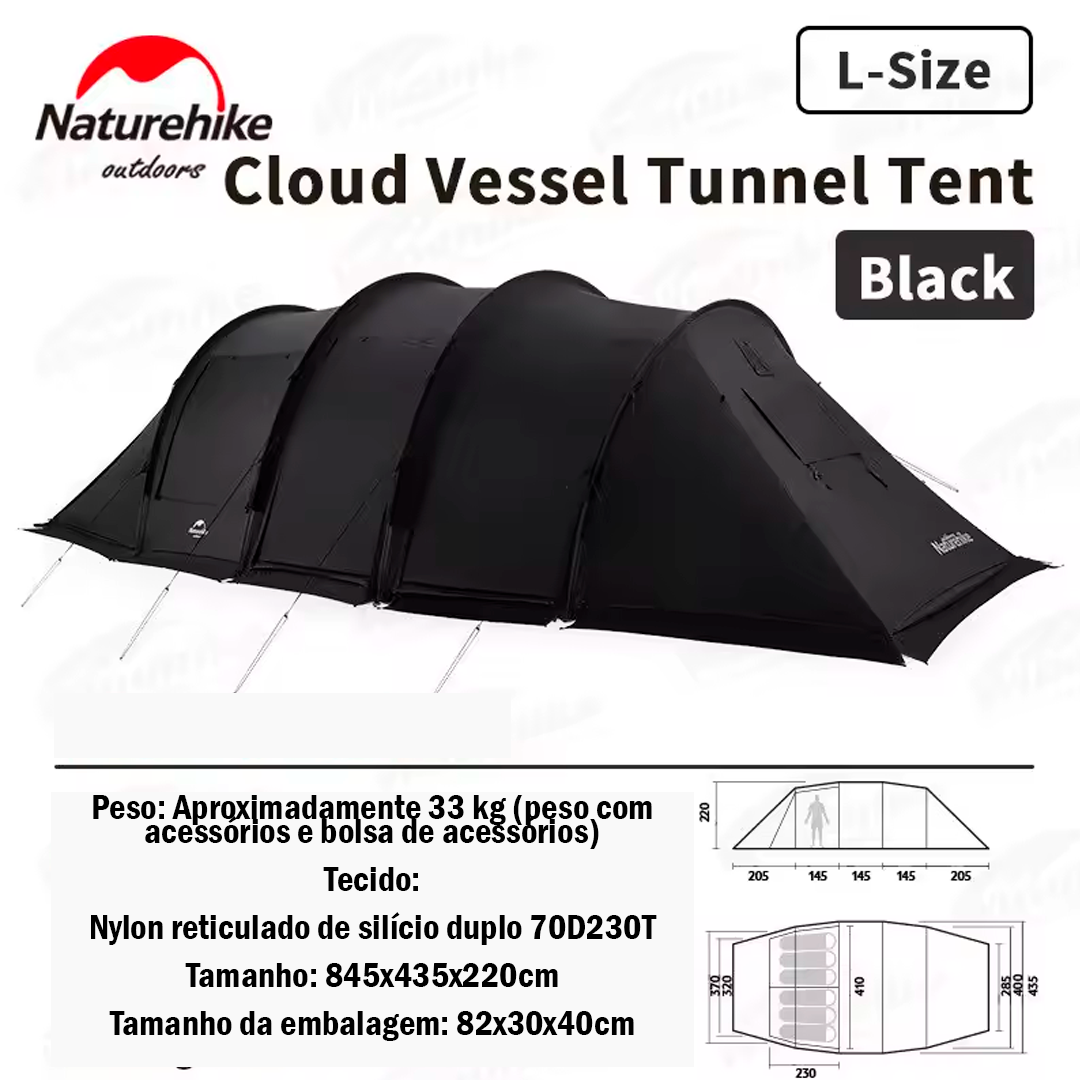 Tenda de acampamento Naturehike Cloud Vessel Tunnel 4 estações