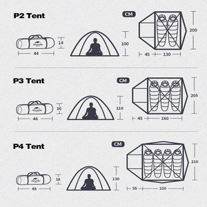 Tenda de acampamento ultraleve à prova d'água Naturehike CloudUp 2