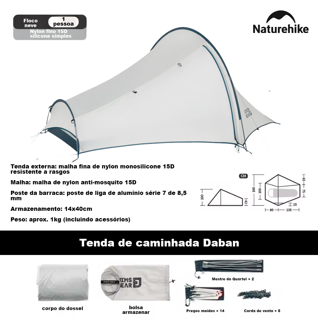 Tenda de túnel de caminhada Naturehike 2024 1 quarto 1 quarto acampamento montanhismo ao ar livre
