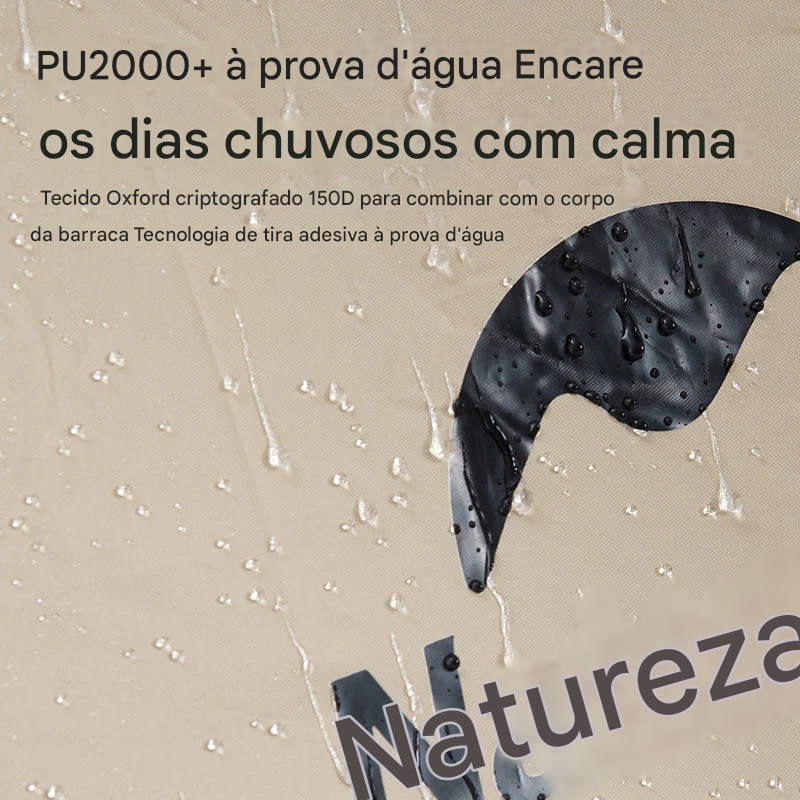 Tenda lateral Naturehike para SUV com Fixação traseira: toldo à Prova d'Agua com Revestimento Prateado e Proteção Solar