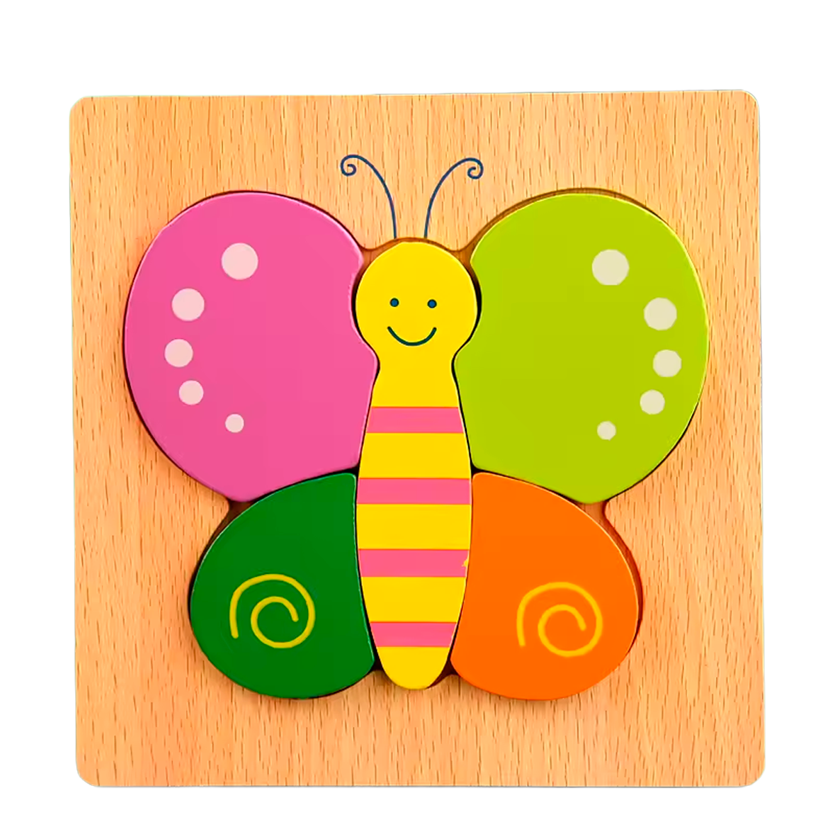 Quebra-cabeça de Trânsito com Animais de Desenho Animado em Madeira (+3)