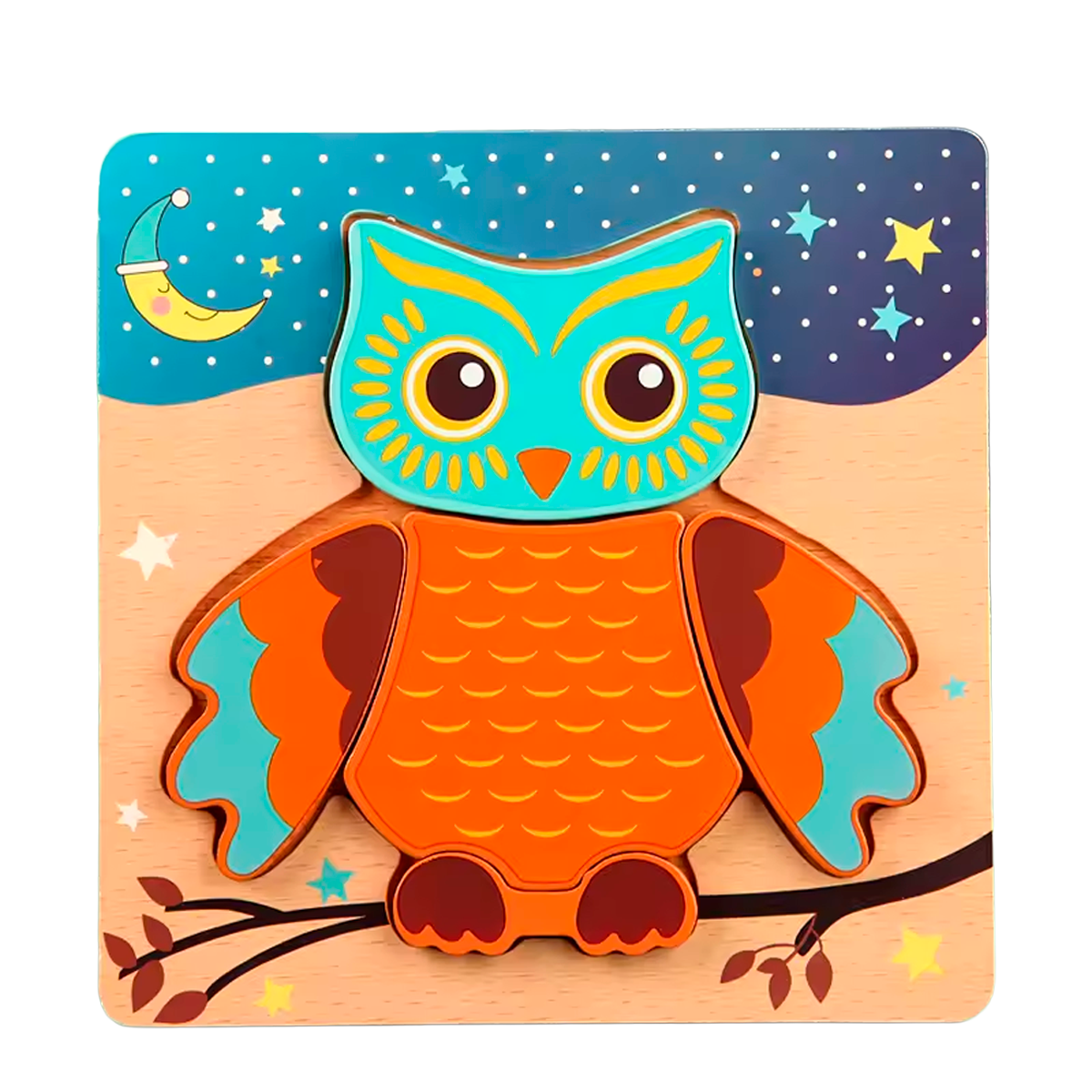 Quebra-cabeça de Trânsito com Animais de Desenho Animado em Madeira (+3)