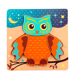 Quebra-cabeça de Trânsito com Animais de Desenho Animado em Madeira (+3)