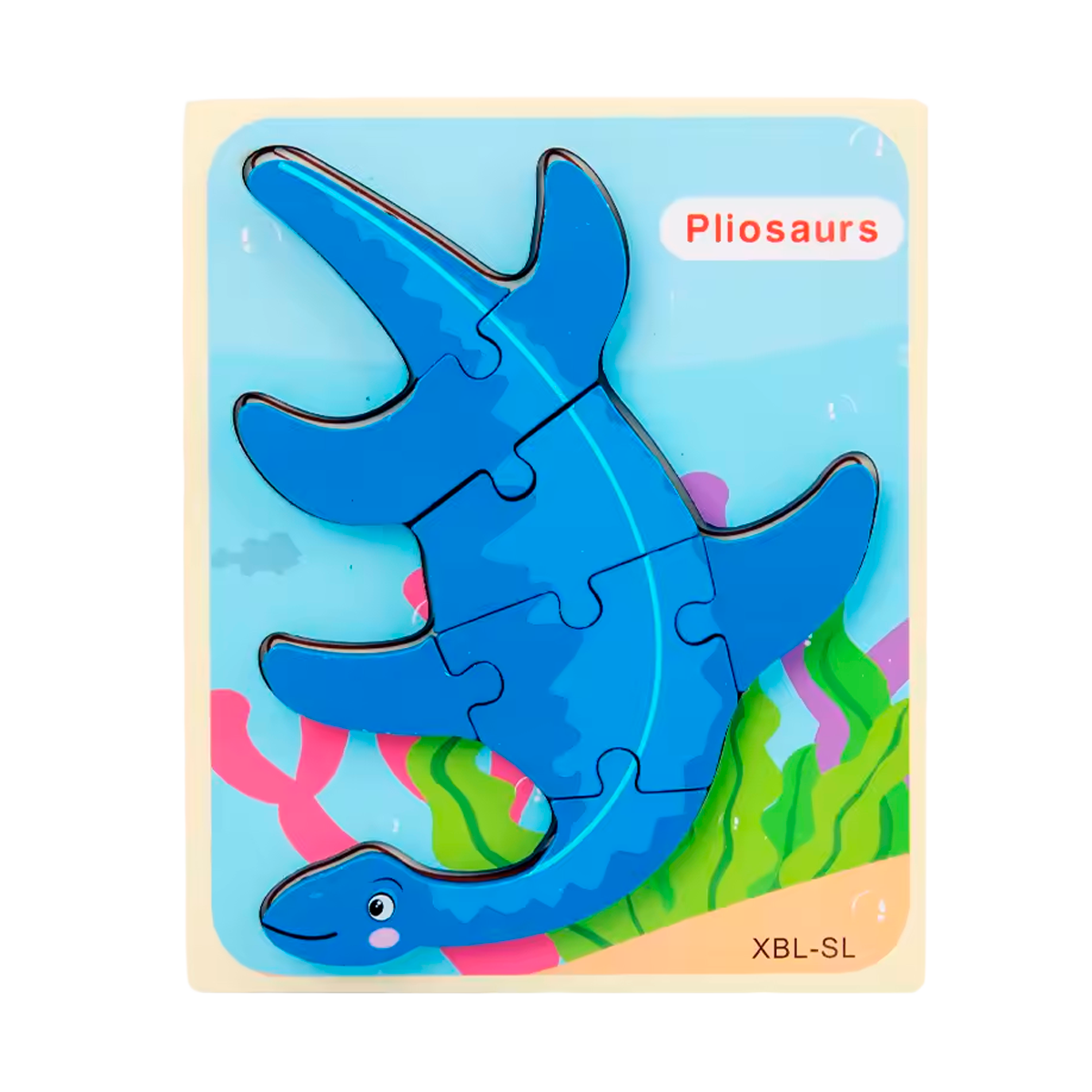 Quebra-Cabeça 3D de Dinossauro de Madeira Estilo Desenho Animado (+3)