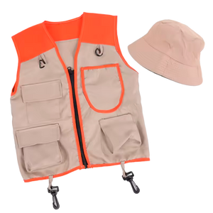 Colete e Chapéu de Explorador para Crianças, Kit de Aventura ao Ar Livre (+3)