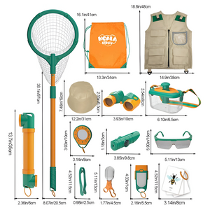 Conjunto de Brinquedos de Exploração da Natureza ao Ar Livre de Caixa de Insetos e Observação Infantil de Brinquedos de Acampamento de Estímulo ao Interesse (+3)