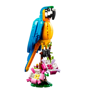 Papagaio Exótico 3 em 1 – Conjunto de Construção de Animais com Blocos Transformáveis (+6)