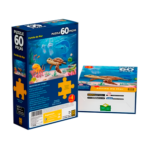 Quebra-Cabeça - Fundo do Mar de 60 Peças (+4)