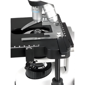 Microscópio Composto Binocular AmScope Série B690 até 2500X Iluminação Köhler Óptica Planacromática