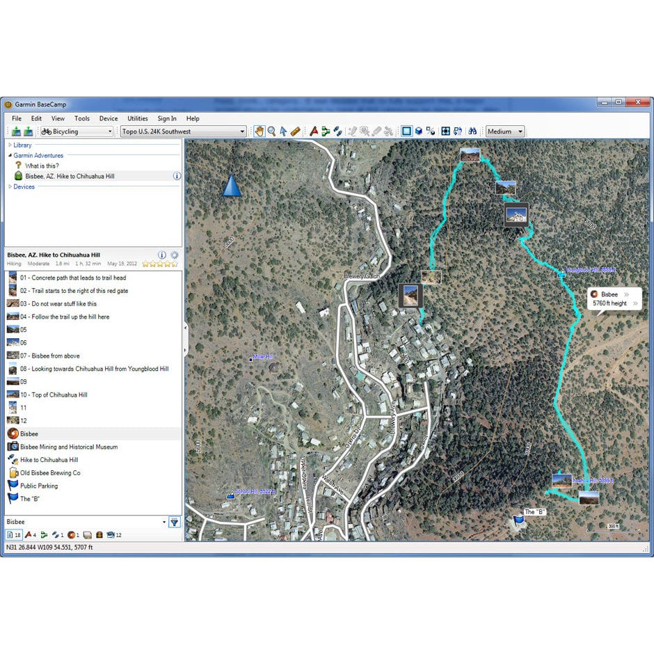 Software BaseCamp para Garmin GPS