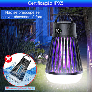 Armadilha de Mosquitos por Choque Elétrico com Catalisador de Iluminação para Ambientes Externos/Internos e Lâmpada LED
