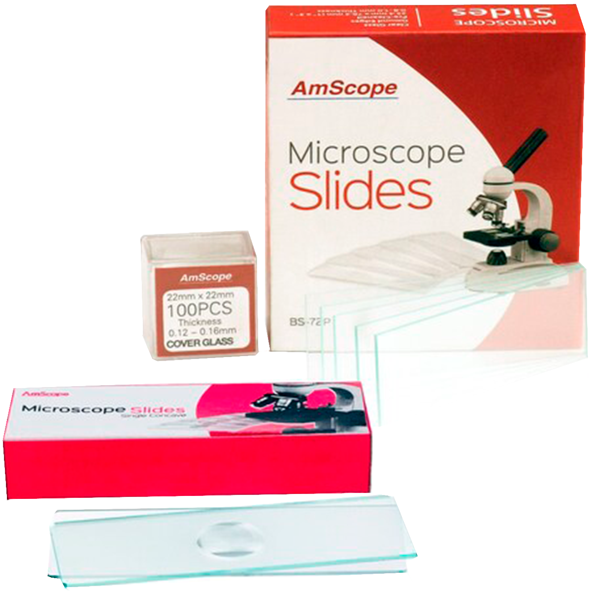 Lâminas de Microscopia AmScope com Depressão Simples