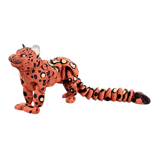 Brinquedo de Simulação de Leopardo das Neves Impresso em 3D Articulado (+3)