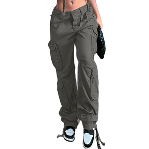 Calças Cargo Slim para Mulheres com 8 Bolsos