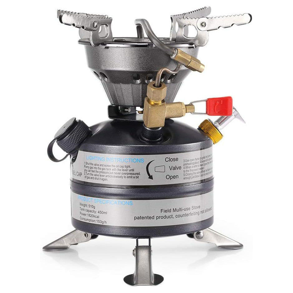 Mini Queimador Portátil BRS-12A Fogão de Cozinha Multicombustível Integrado para Acampamento