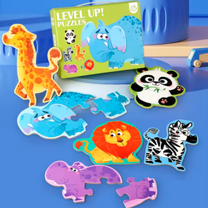Quebra-Cabeça Level Up! de Animais Terrestres de 21 Peças (+3)