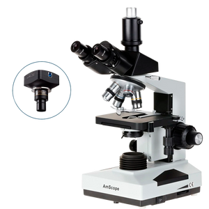 Microscópio Composto Trinocular AmScope até 40X-2500X ²⁵