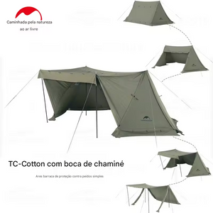 Naturehike Tenda de Acampamento Ares 1 Pessoa Algodão TC Impermeável 5,8 kg