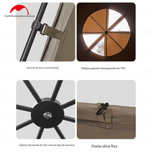 Tenda Octogonal Naturehike MG Dome para 4-5 Pessoas para Camping e Viagens: Grande Espaço e abertura rápida