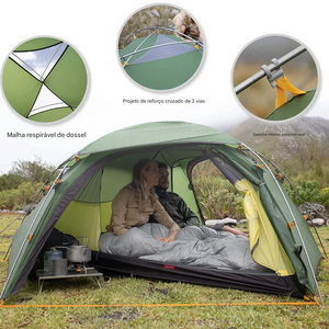 Barraca de acampamento NatureHike T Zipper 2 pessoas quatro estações dupla camada à prova de vento