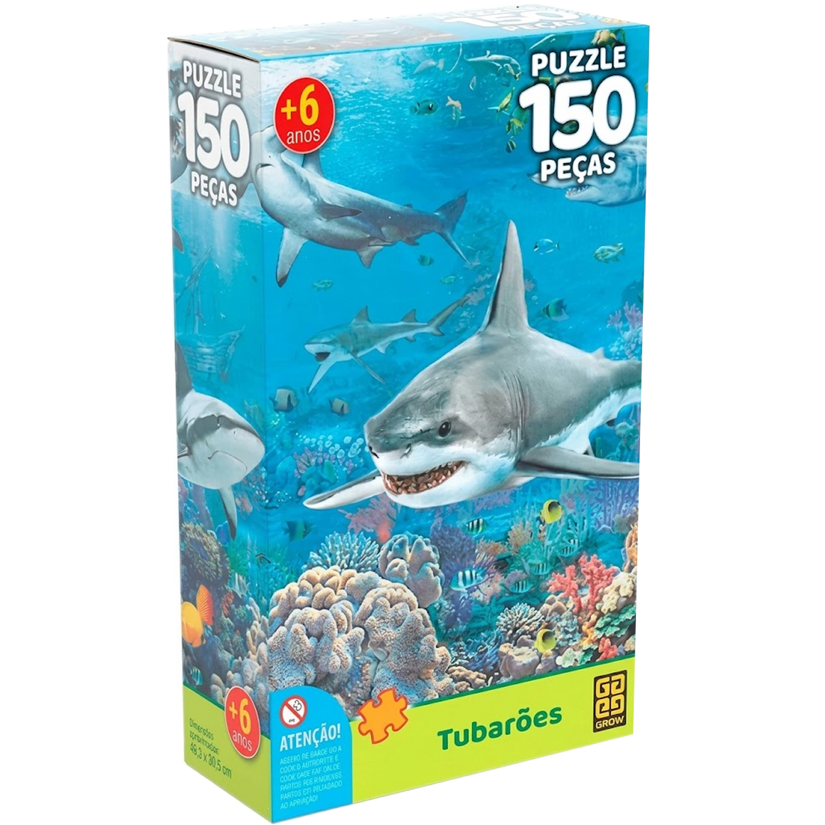Quebra-Cabeça Tubarões de 150 Peças (+6) 