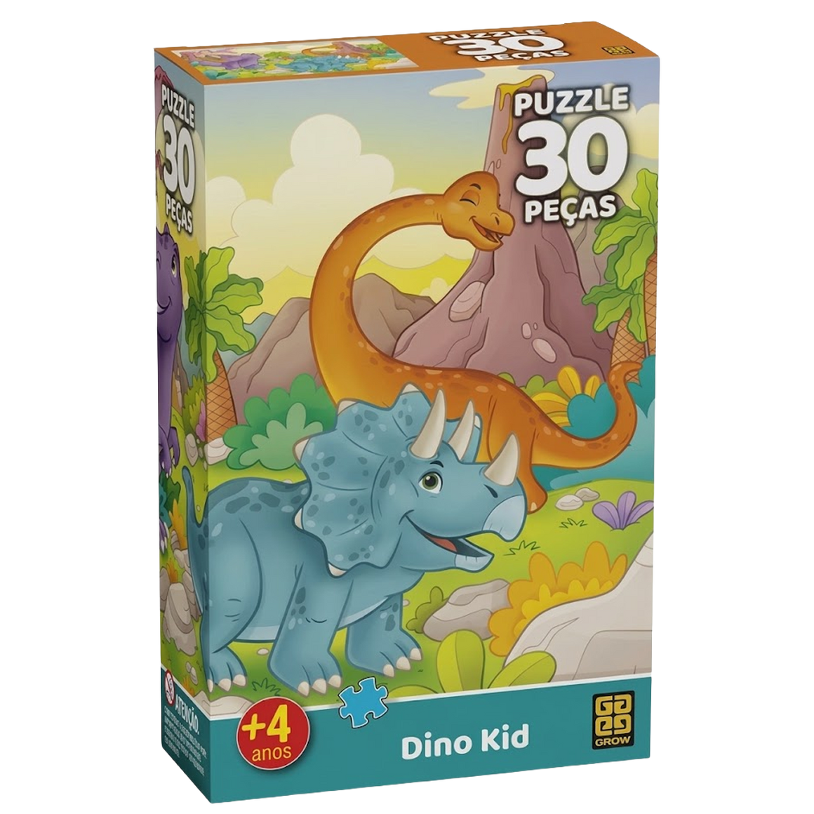 Quebra-Cabeça Dino Kid de 30 Peças (+3)
