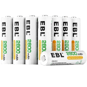 Baterias Recarregáveis EBL AA 2800mAh