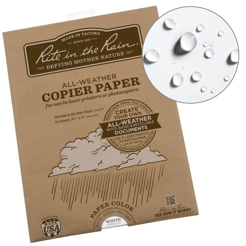 Papel a Prova de Água Rite in the Rain para Impressão a Laser e Fotocopia