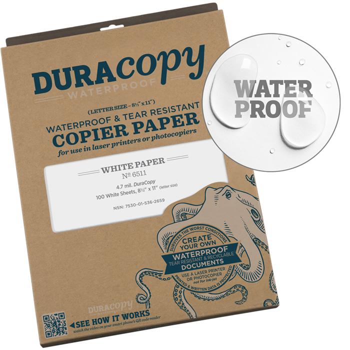 Papel para Imersão a Prova de Água Rite in the Rain DuraCopy para Impressão Laser ou Fotocopia